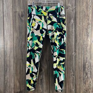 Sweaty‎ Betty Power Full Length Leggings Womens 12 Black Green Soft Abstract
